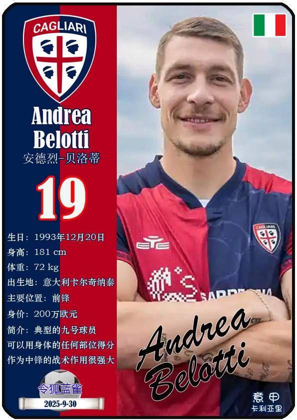 卡利亚里队宣布新签约年轻球员